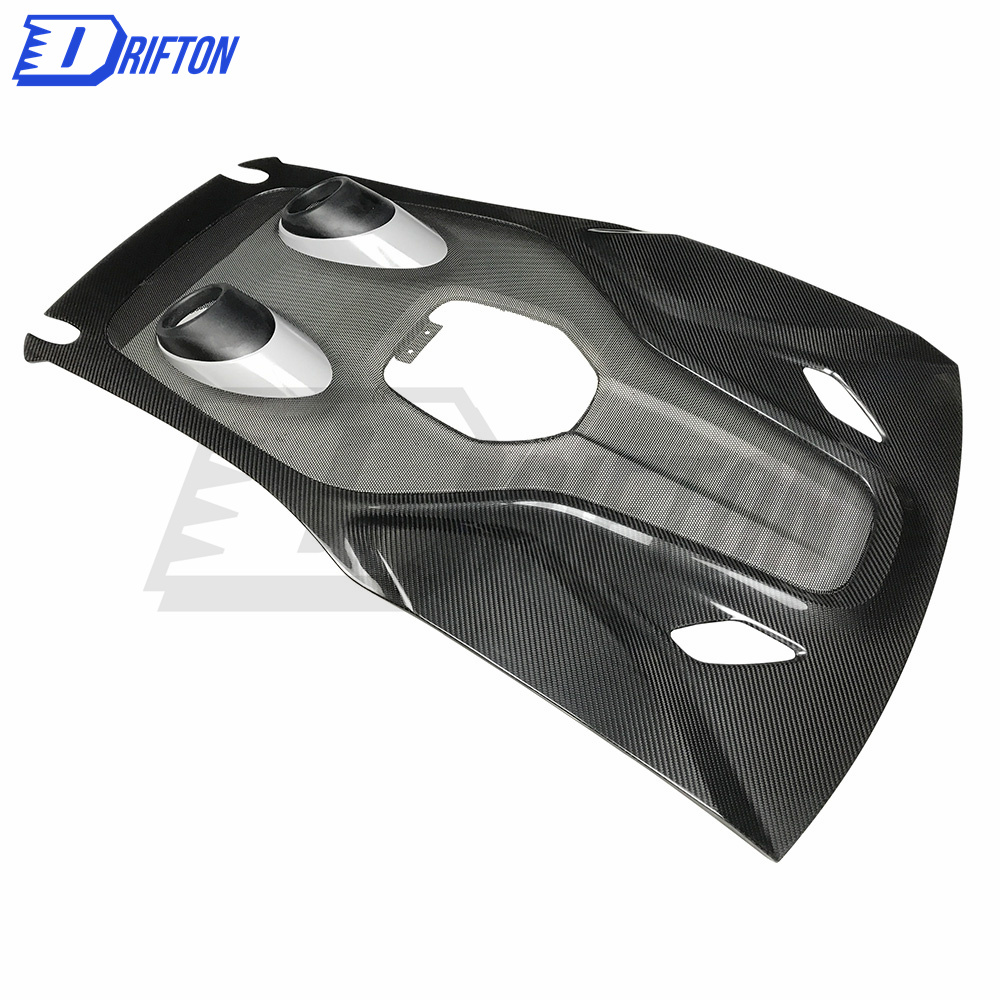 600LT Style Dry Carbon Fiber Rear Engine Hood Cover For Mclaren 570S 2015-2020