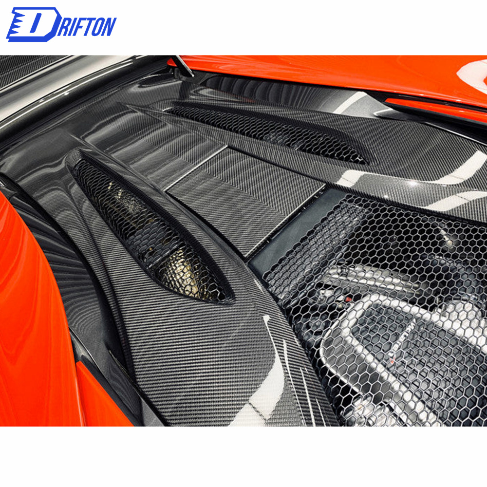 OEM Style Dry Carbon Fiber Rear Engine Hood Cover For Mclaren 570S 2015-2020