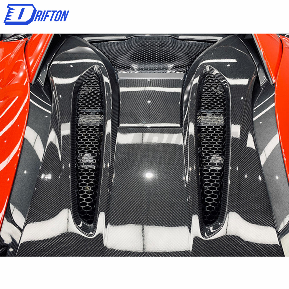 OEM Style Dry Carbon Fiber Rear Engine Hood Cover For Mclaren 570S 2015-2020