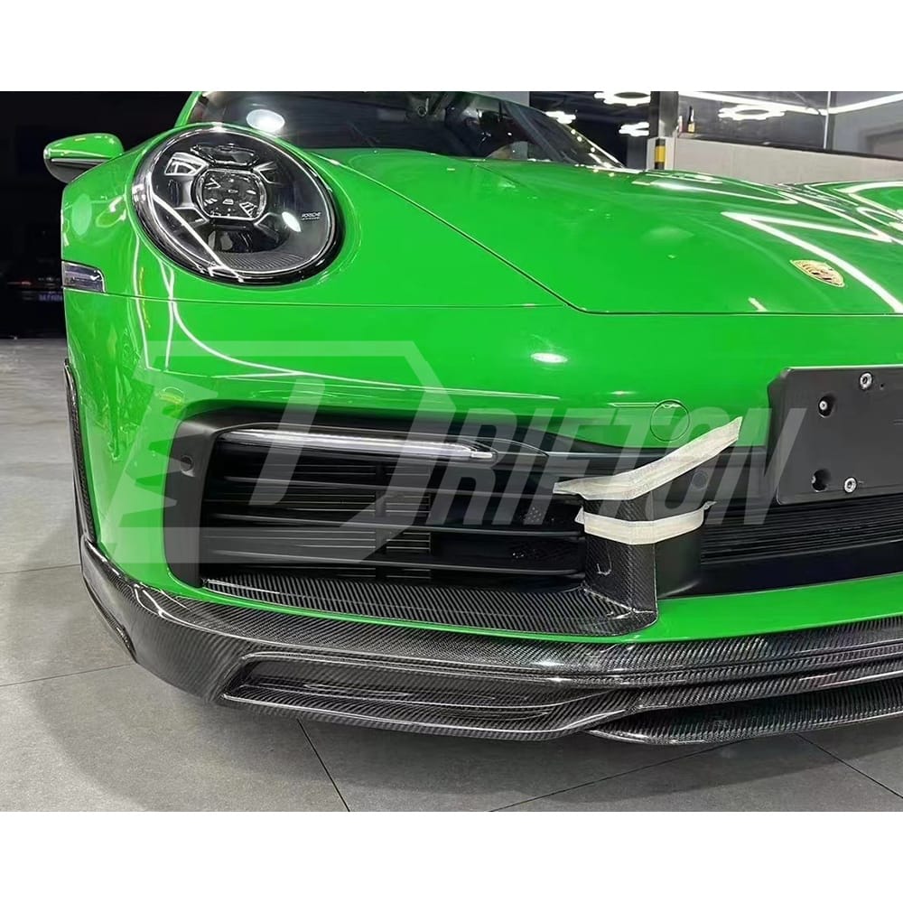 OEM Style Dry Carbon Fiber Front Bumper Vent Cover Trim For Porsche 911 992 Carrera 2019-2023