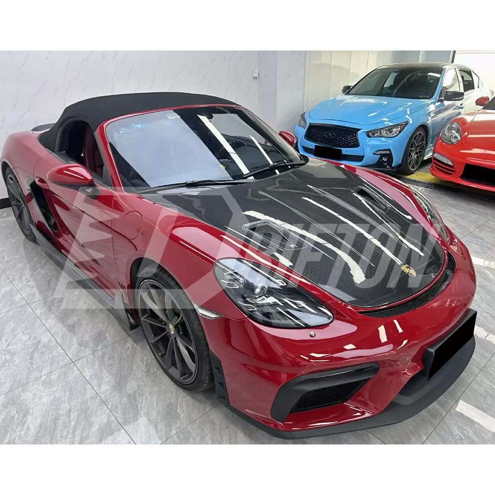 RS Style Carbon Fiber Hood For Porsche 718 Cayman Boxster 2016-2020