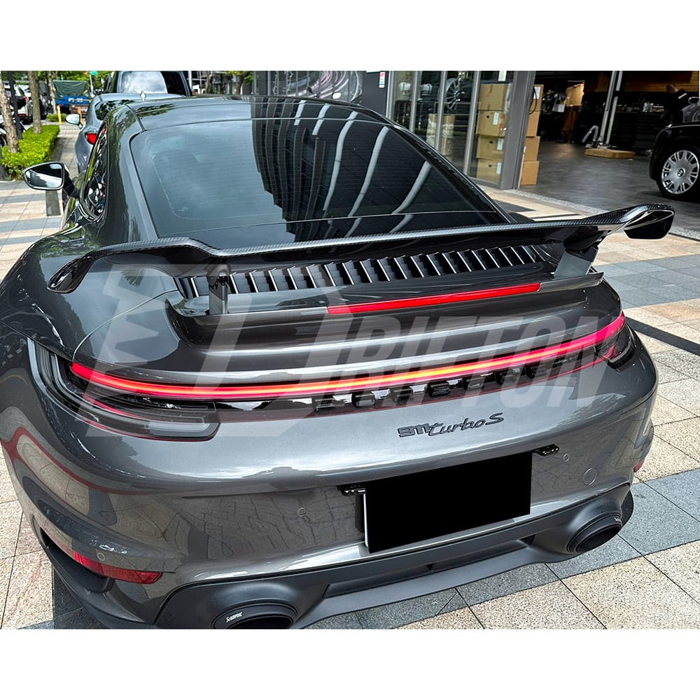 TechArt Style Dry Carbon Fiber Rear Spoiler For Porsche 911 992 Turbo S 2019-2023