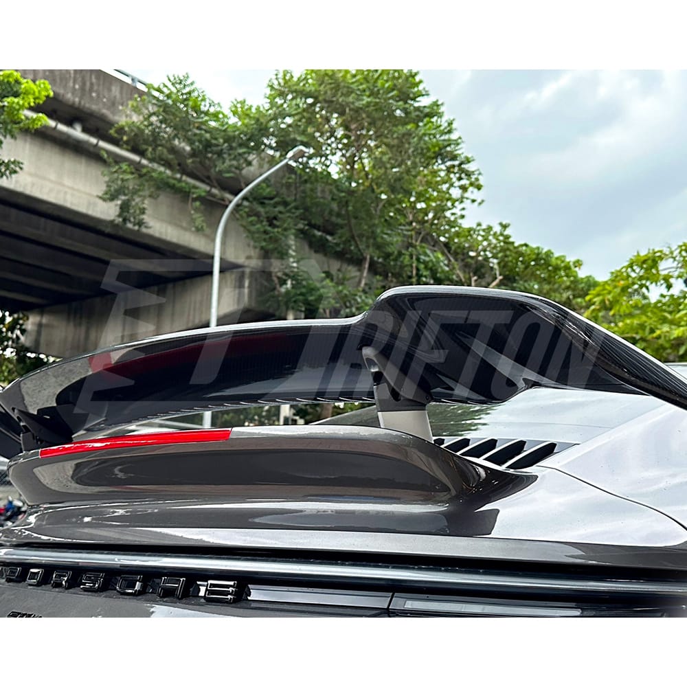 TechArt Style Dry Carbon Fiber Rear Spoiler For Porsche 911 992 Turbo S 2019-2023
