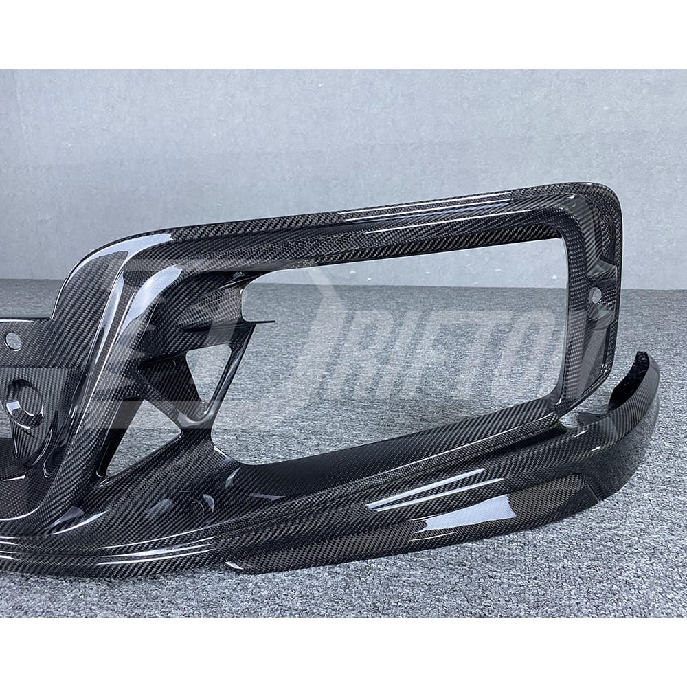 TechArt Style Dry Carbon Fiber With Portion Primer Front Bumper For Porsche 911 992 Turbo S Carrera 2019-2023