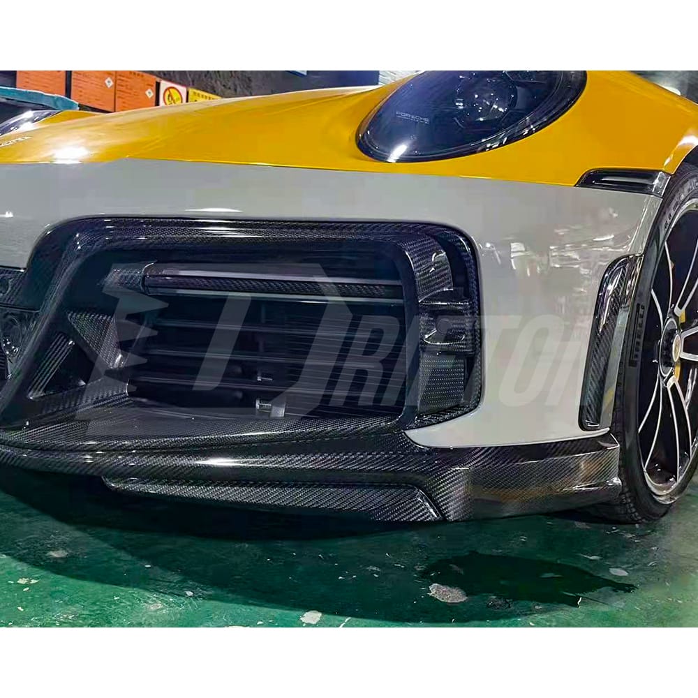 TechArt Style Dry Carbon Fiber With Portion Primer Front Bumper For Porsche 911 992 Turbo S Carrera 2019-2023
