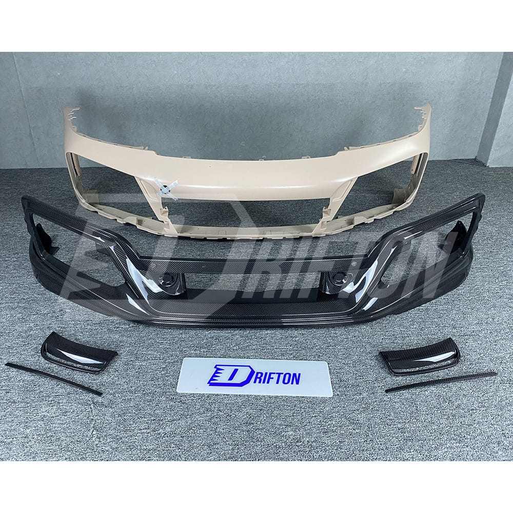 TechArt Style Dry Carbon Fiber With Portion Primer Front Bumper For Porsche 911 992 Turbo S Carrera 2019-2023