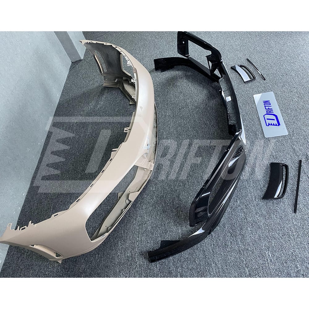 TechArt Style Dry Carbon Fiber With Portion Primer Front Bumper For Porsche 911 992 Turbo S Carrera 2019-2023