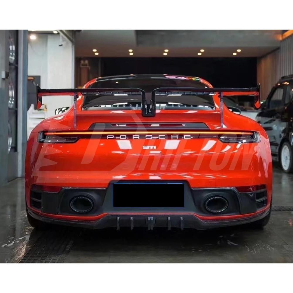 Techart Style Dry Carbon Fiber Rear Diffuser For Porsche 911 992 Carrera S 2019-2023