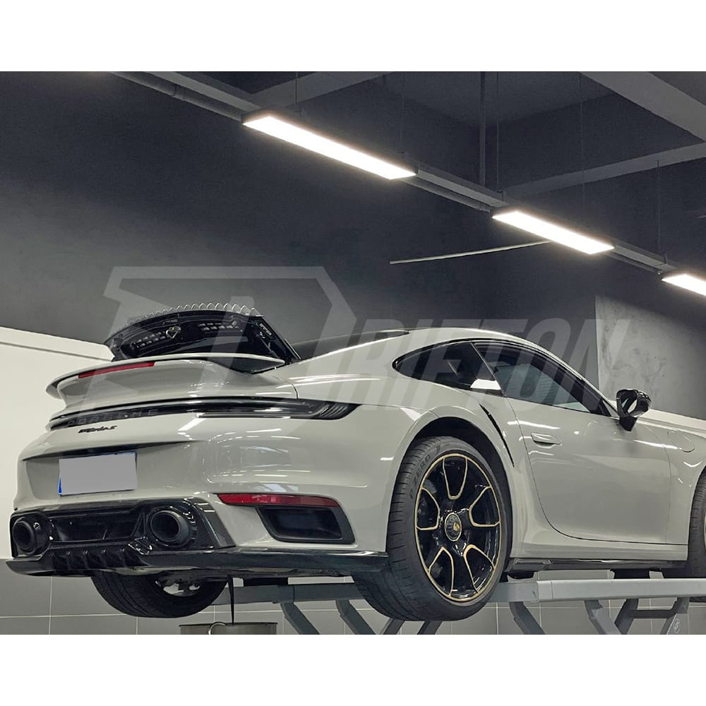Techart Style Dry Carbon Fiber Rear Diffuser For Porsche 911 992 Turbo S 2019-2023