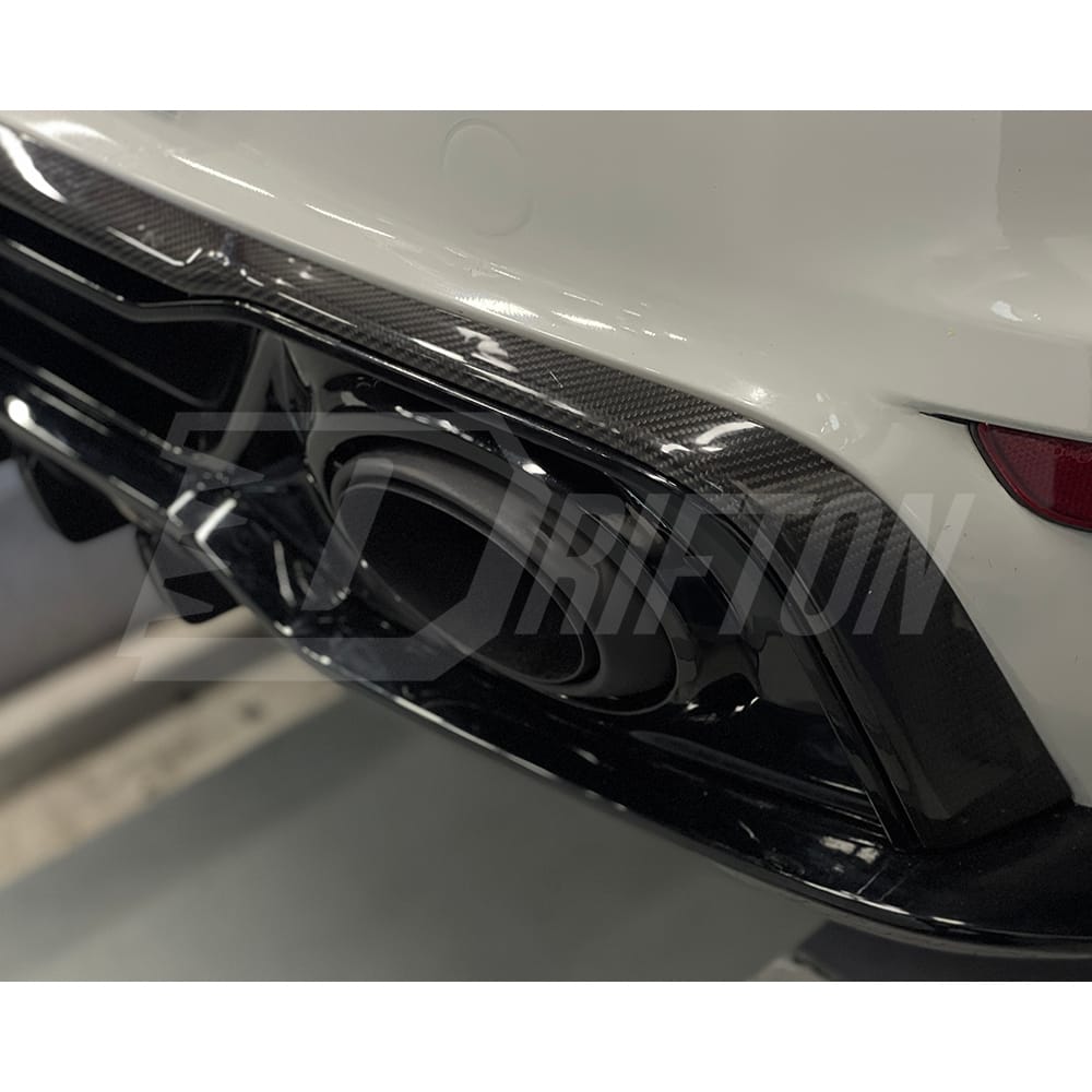 Techart Style Dry Carbon Fiber Rear Diffuser For Porsche 911 992 Turbo S 2019-2023