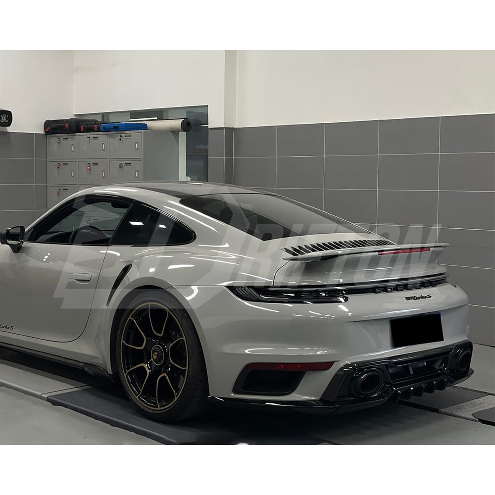 Techart Style Dry Carbon Fiber Rear Diffuser For Porsche 911 992 Turbo S 2019-2023