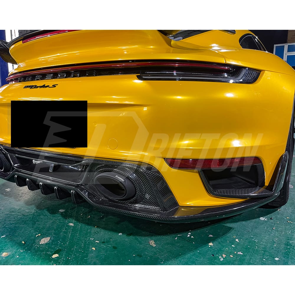 Techart Style Dry Carbon Fiber Rear Splitter For Porsche 911 992 Turbo S 2019-2023