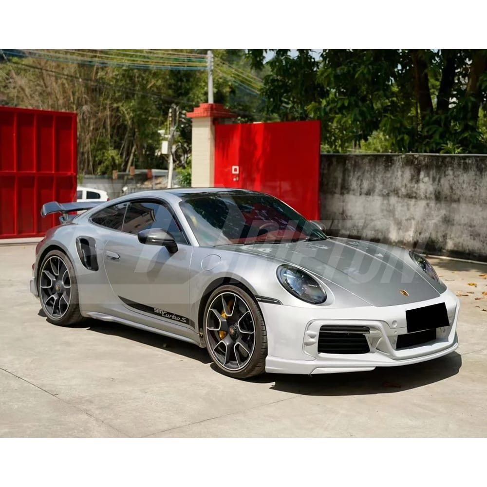 Techart Style Dry Carbon Fiber Rear Splitter For Porsche 911 992 Turbo S 2019-2023