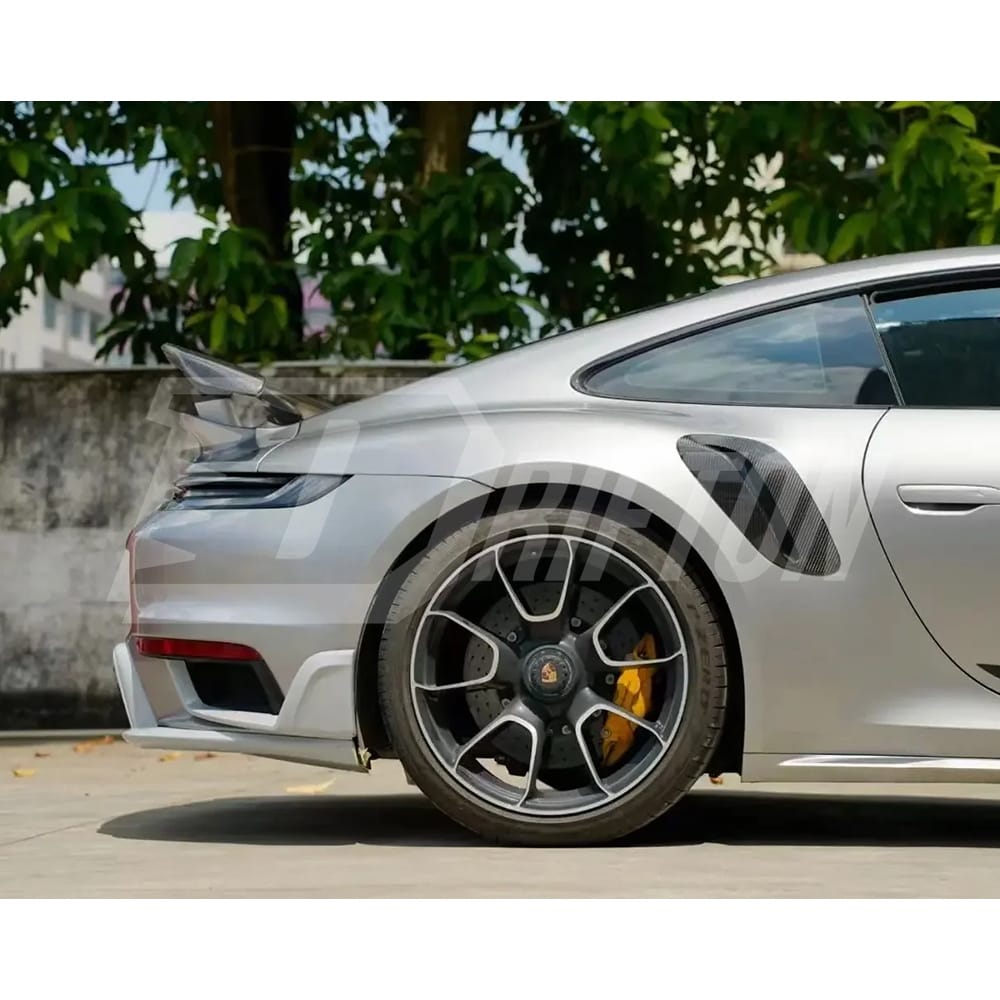 Techart Style Dry Carbon Fiber Side Vent Air Inlet Trims For Porsche 911 992 Turbo S 2019-2023
