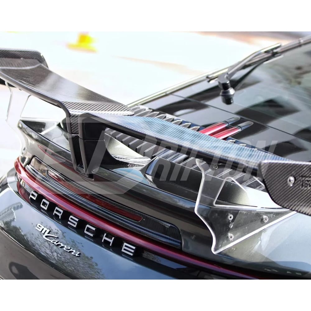 Techart Style Dry Carbon Fiber With Portion Primer Rear Spoiler For Porsche 911 992 Carrera S 2019-2023