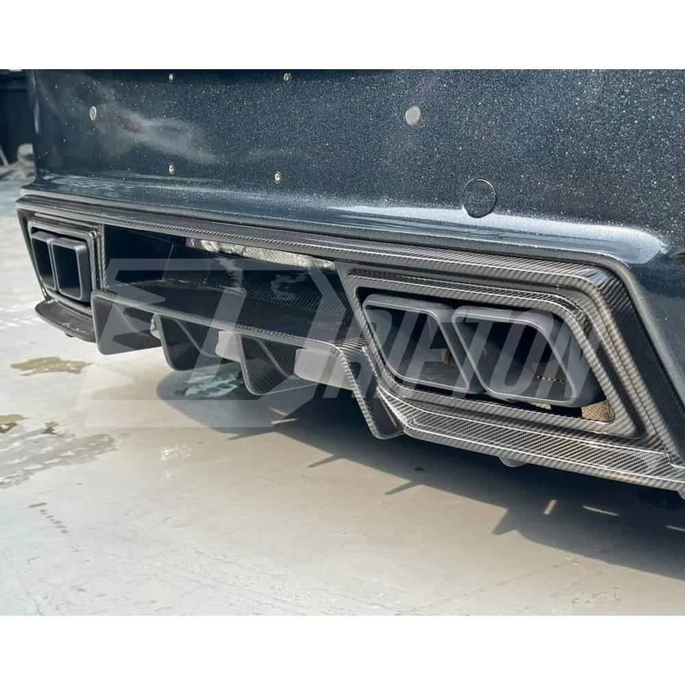 TopCar Style Dry Carbon Fiber With Portion Primer Rear Bumper For Porsche 911 992 Carrera S 2019-2023