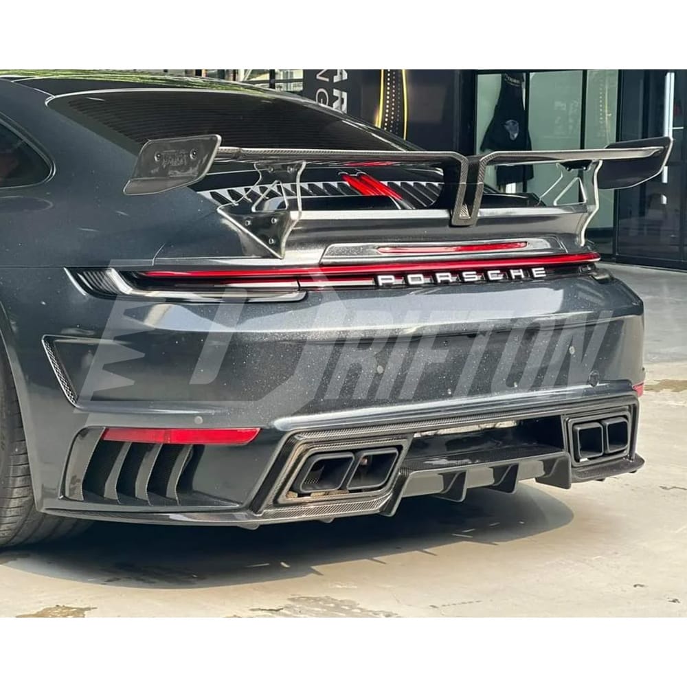 TopCar Style Dry Carbon Fiber With Portion Primer Rear Bumper For Porsche 911 992 Carrera S 2019-2023