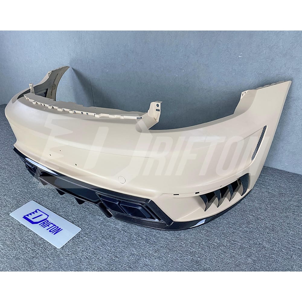 TopCar Style Dry Carbon Fiber With Portion Primer Rear Bumper For Porsche 911 992 Carrera S 2019-2023