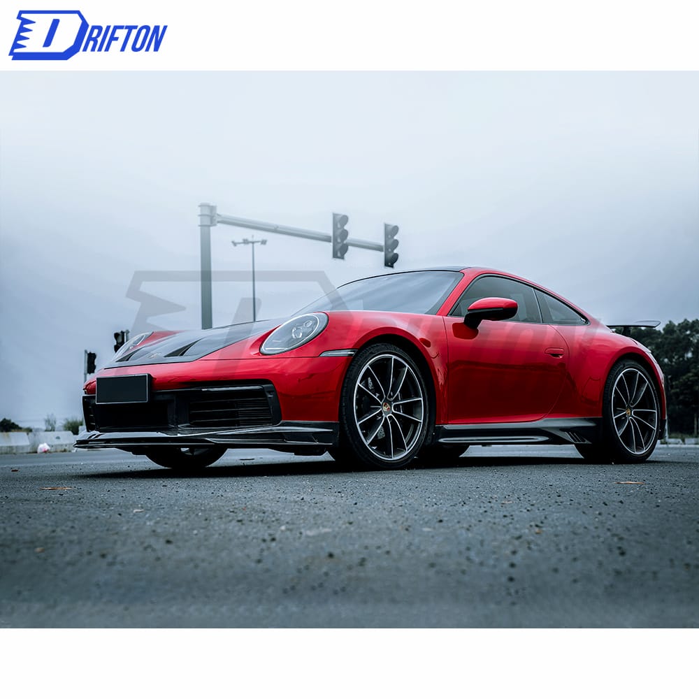 Z007 Style Dry Carbon Fiber Front Lip For Porsche 911 992 Carrera S 2019-2023
