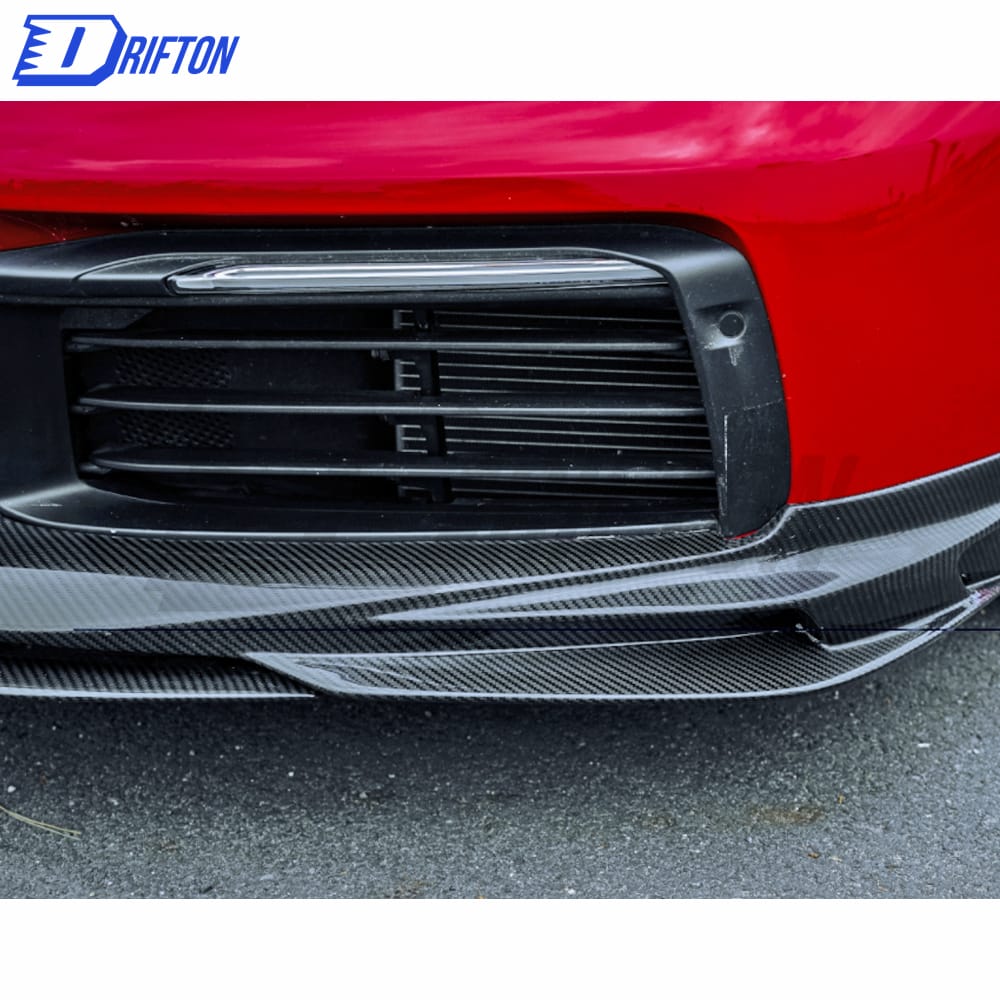 Z007 Style Dry Carbon Fiber Front Lip For Porsche 911 992 Carrera S 2019-2023