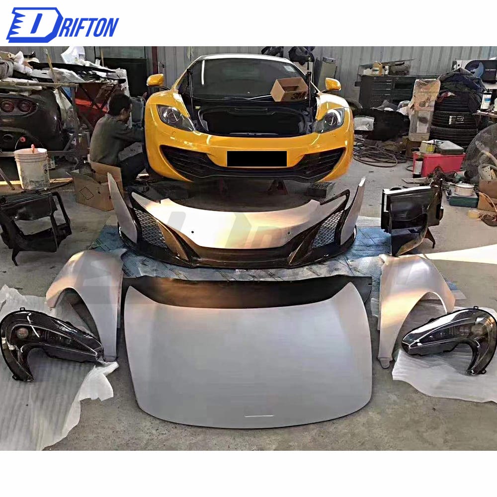 650S Style Dry Carbon Fiber Front Bumper With Grill, Undertray, Air Box For Mclaren MP4-12C