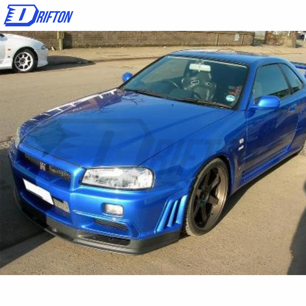 V-Spec Style Carbon Fiber Front Bumper Oil Cooler Ducts For Nissan R34 GTR 1998-2002