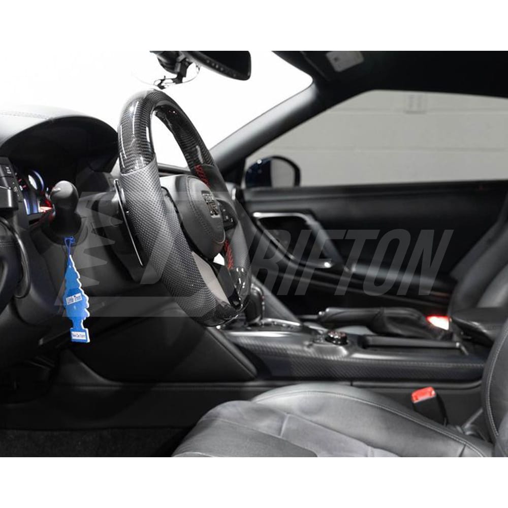Customize Style Carbon Fiber Steering Wheel (Alcantara) With Center Trim And Shift Paddle For Nissan R35 GTR 2017-2019
