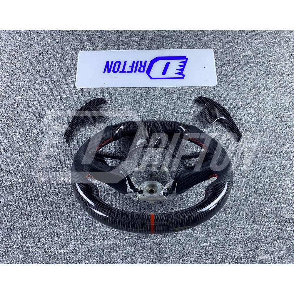Customize Style Carbon Fiber Steering Wheel (Alcantara) With Center Trim And Shift Paddle For Nissan R35 GTR 2017-2019