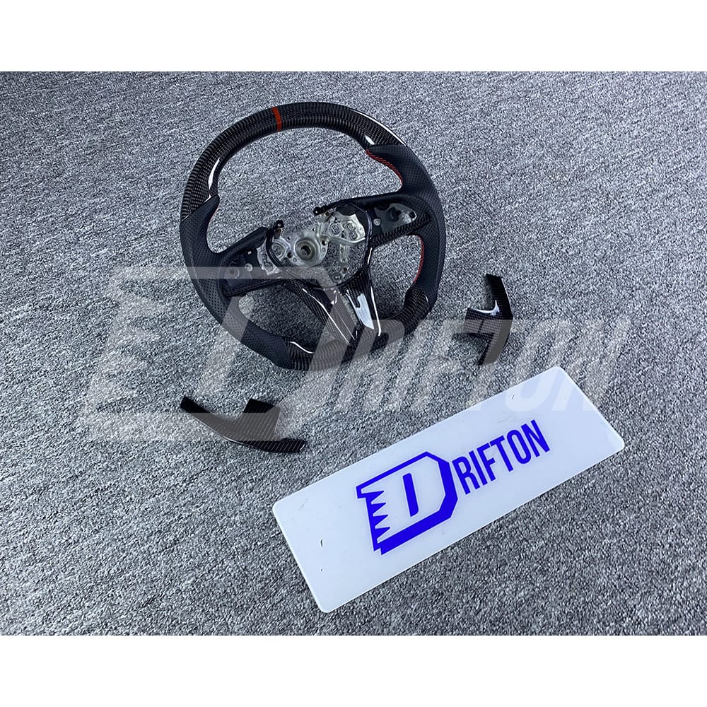 Customize Style Carbon Fiber Steering Wheel (Alcantara) With Center Trim And Shift Paddle For Nissan R35 GTR 2017-2019