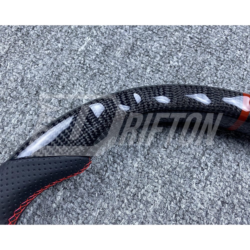 Customize Style Carbon Fiber Steering Wheel (Alcantara) With Center Trim And Shift Paddle For Nissan R35 GTR 2017-2019