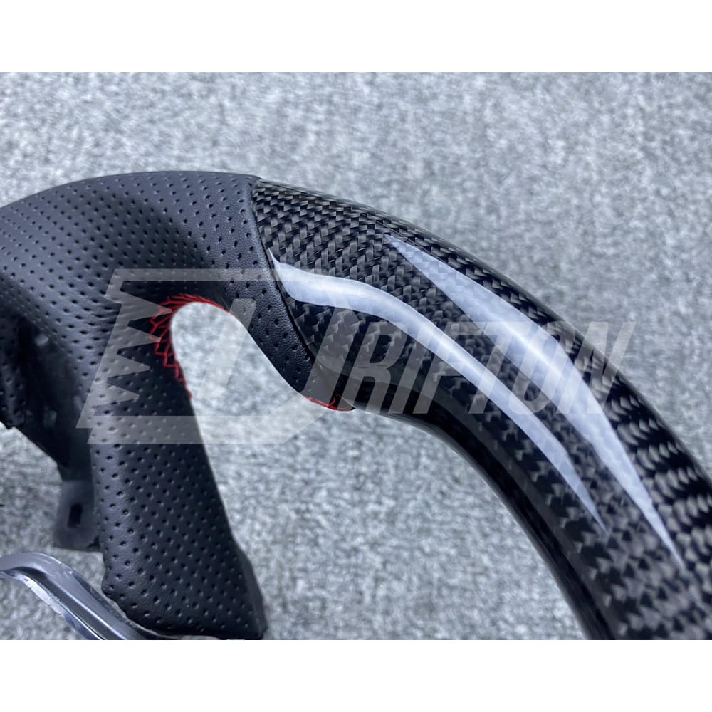 Customize Style Carbon Fiber Steering Wheel (Alcantara) With Center Trim And Shift Paddle For Nissan R35 GTR 2017-2019