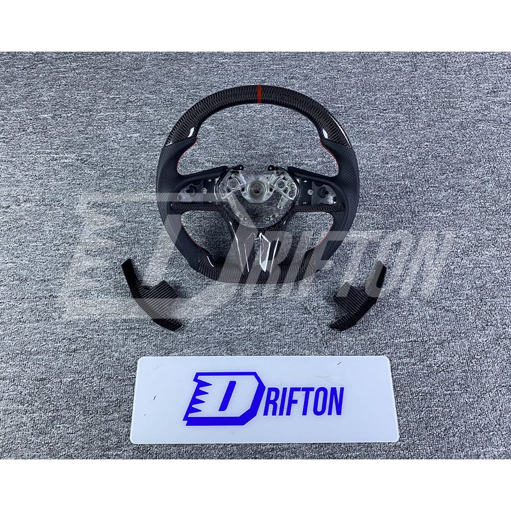 Customize Style Carbon Fiber Steering Wheel (Alcantara) With Center Trim And Shift Paddle For Nissan R35 GTR 2017-2019