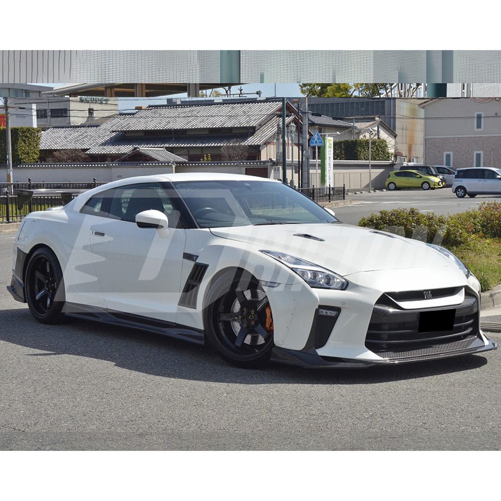 Top Secret Style Carbon Fiber Rear Fender Wheel Flare Trim Set For Nissan R35 GTR 2008-2019