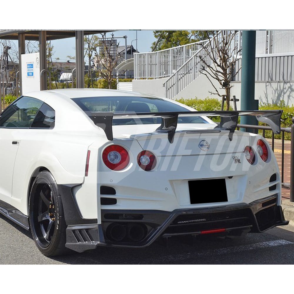 Top Secret Style Carbon Fiber Rear Fender Wheel Flare Trim Set For Nissan R35 GTR 2008-2019