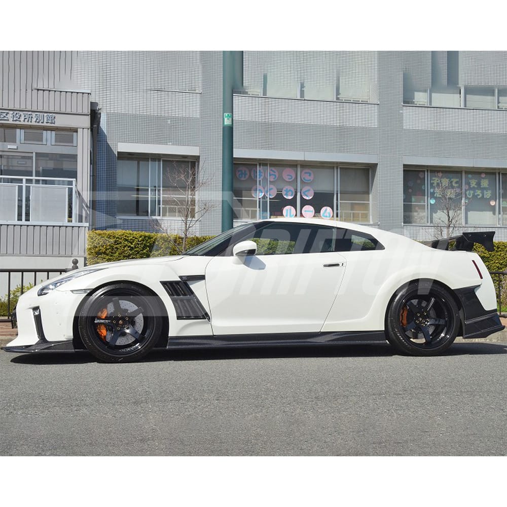 Top Secret Style Carbon Fiber Rear Fender Wheel Flare Trim Set For Nissan R35 GTR 2008-2019