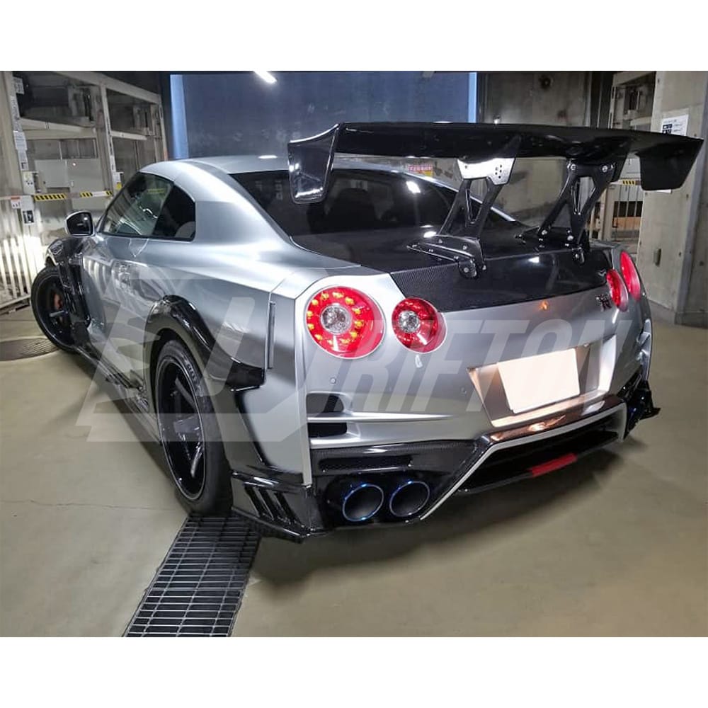 Top Secret Style Carbon Fiber Rear Fender Wheel Flare Trim Set For Nissan R35 GTR 2008-2019