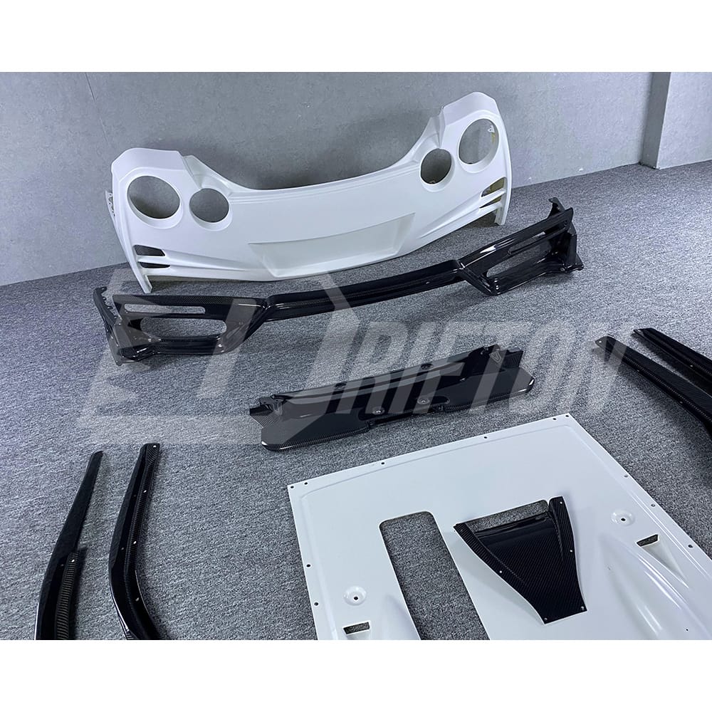 Top Secret Style Partial Carbon Fiber Rear Bumper With Diffuser Fins For Nissan R35 GTR 2017-2019