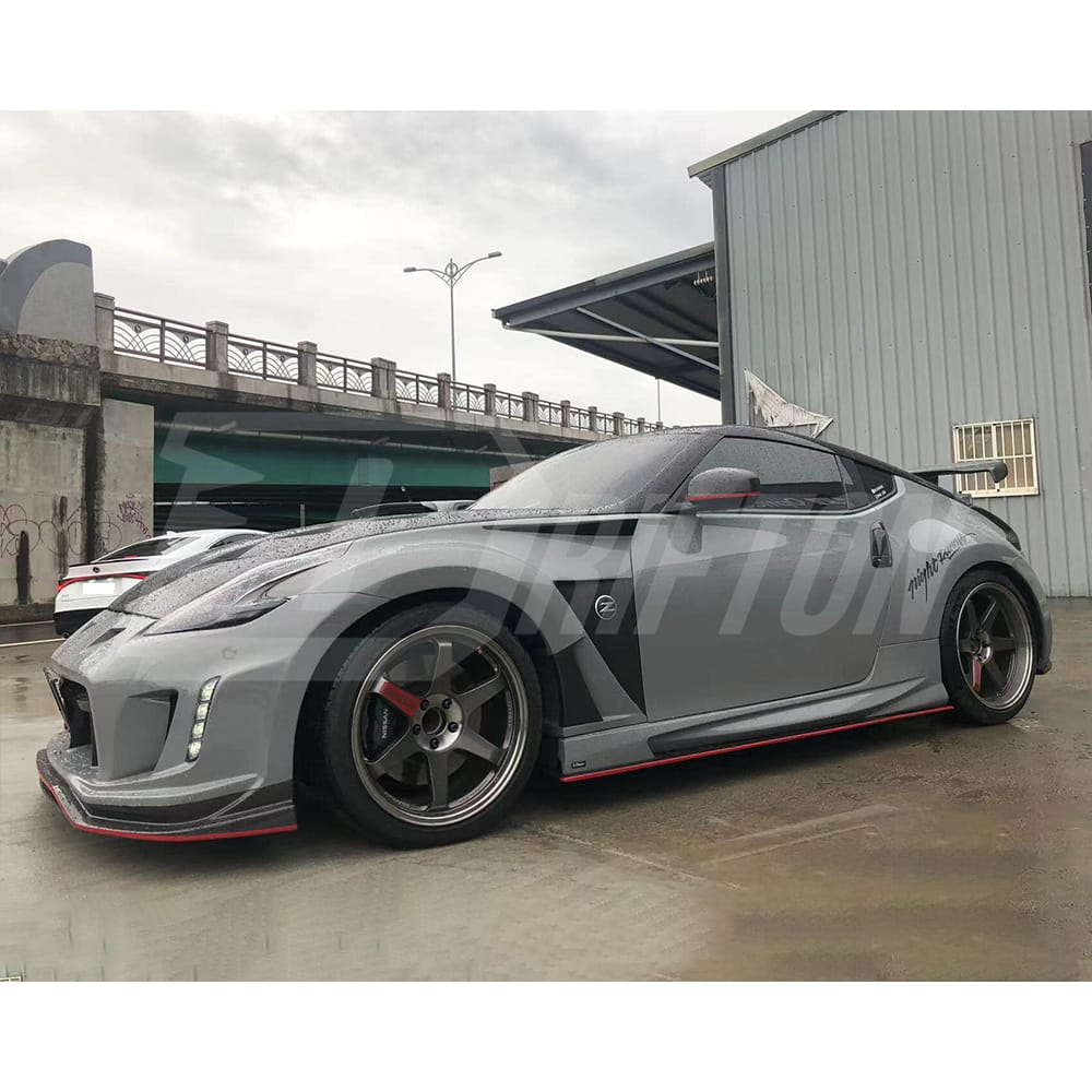 Varis Style Half Carbon Fiber Side Skirt With Underboard For NIissan 370Z Z34 2008-2019
