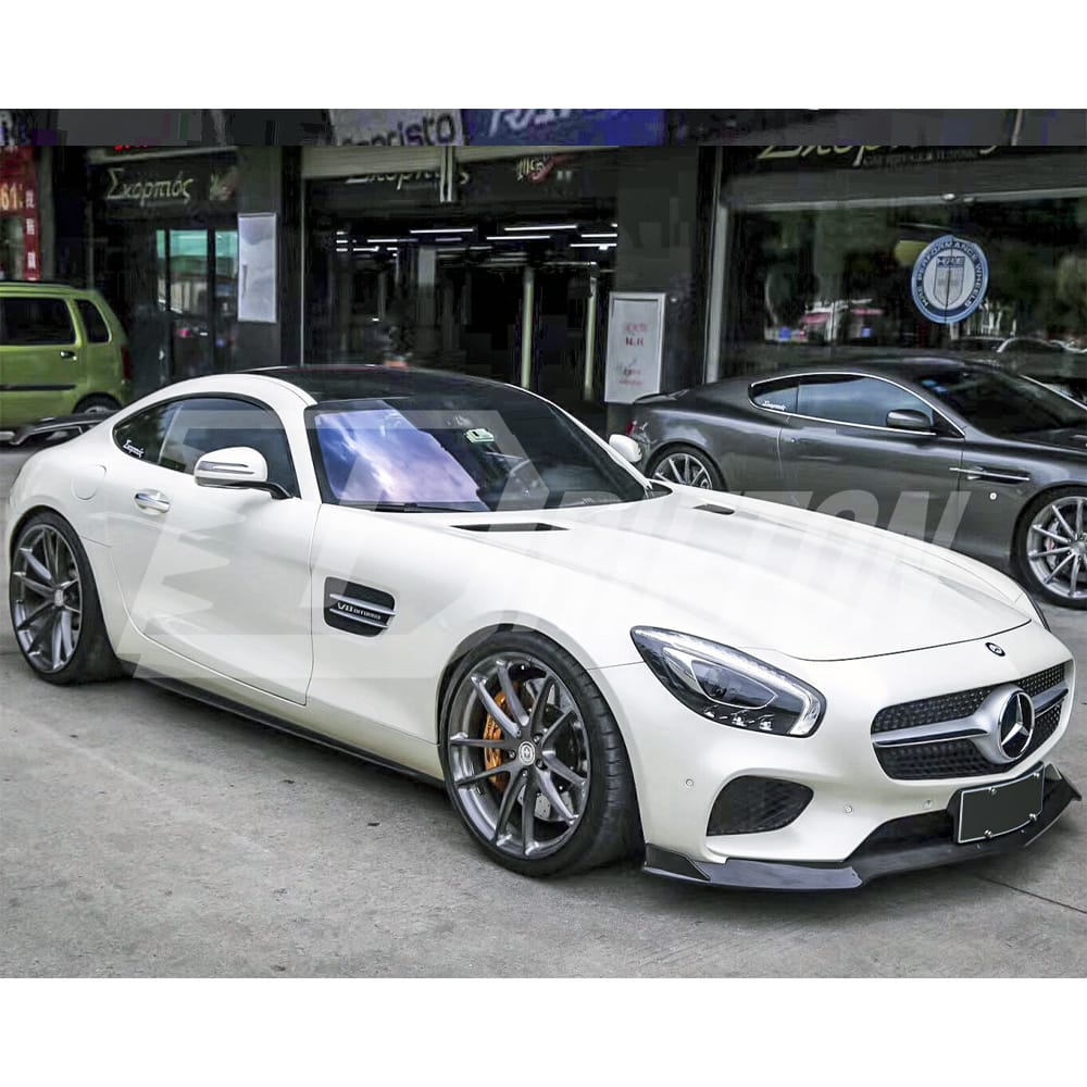 Paktechz V2 Style Carbon Fiber Front Lip For Mercedes-Benz AMG GT GTS 2015-2016
