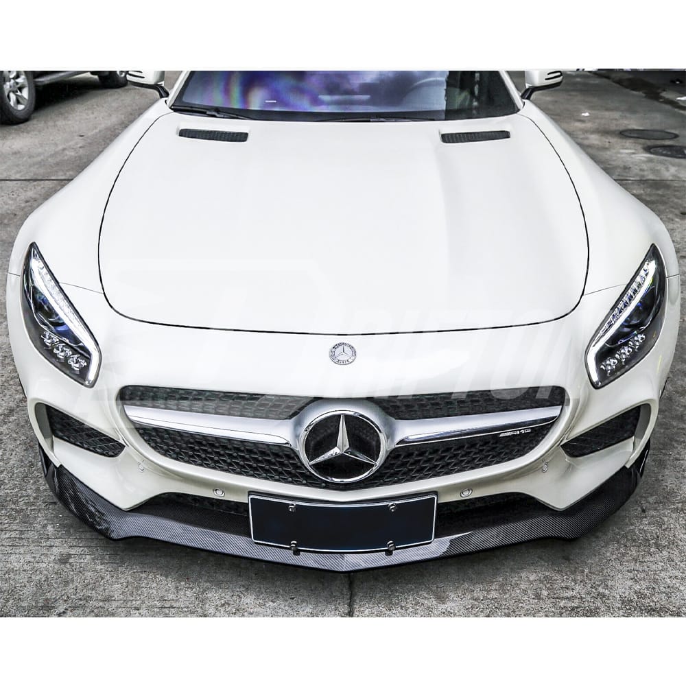 Paktechz V2 Style Carbon Fiber Front Lip For Mercedes-Benz AMG GT GTS 2015-2016