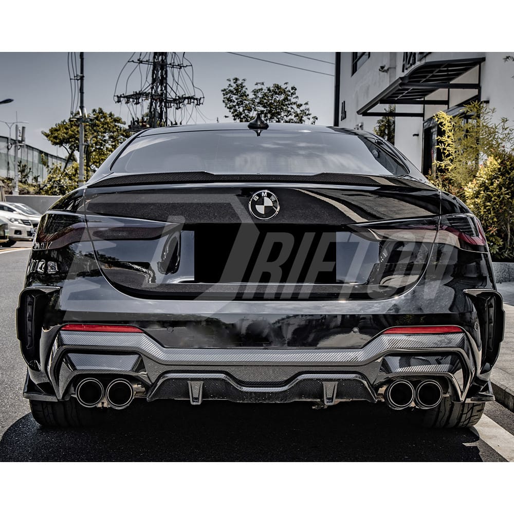 Dry Carbon Fiber Rear Bumper Canards For BMW 4 Seires G22 G23 2021-2024