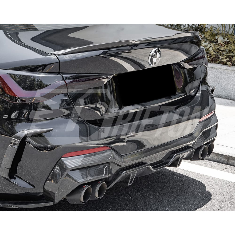 Dry Carbon Fiber Rear Bumper Canards For BMW 4 Seires G22 G23 2021-2024