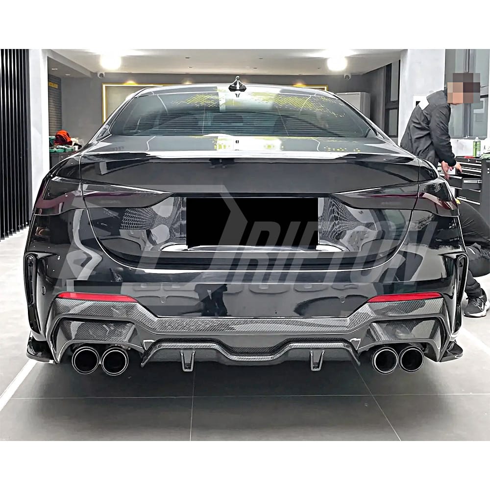 SQ Style Dry Carbon Fiber Rear Diffuser For BMW 4 Seires G22 G23 2021-2024