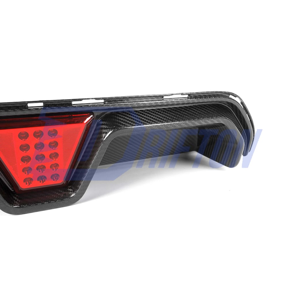 CS Style Dry Carbon Fiber Rear Diffuser With LED Brake Light For BMW 5 Series F90 M5 2017-2023