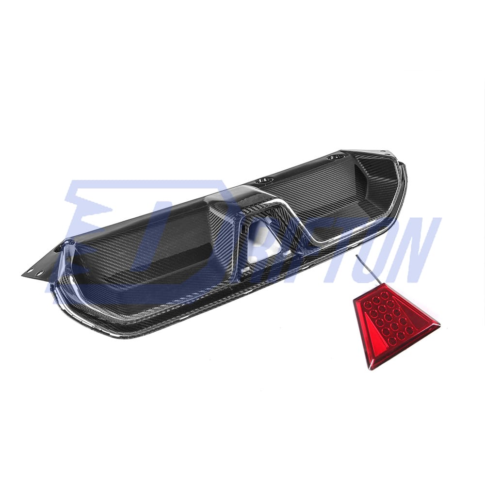 CS Style Dry Carbon Fiber Rear Diffuser With LED Brake Light For BMW 5 Series F90 M5 2017-2023