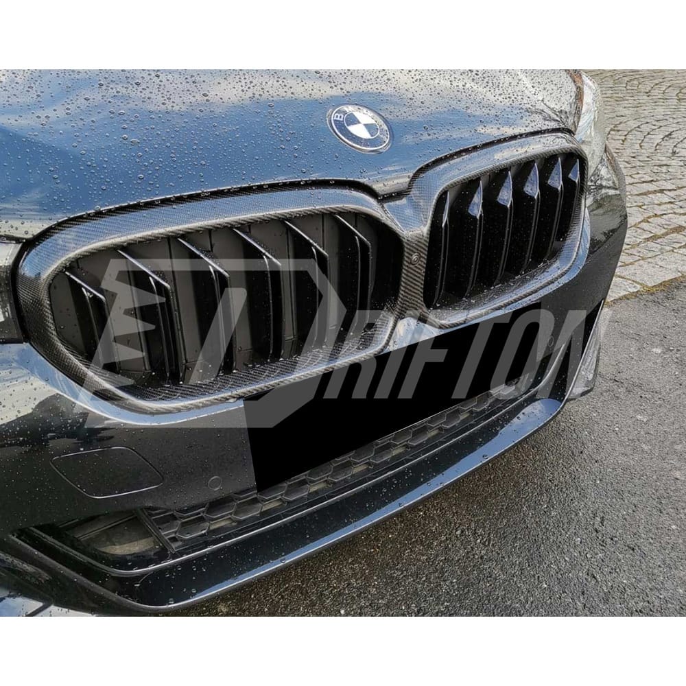 Dry Carbon Fiber Dual Slat Grille For BMW 5 Series G30 G38 LCI 2020-2023