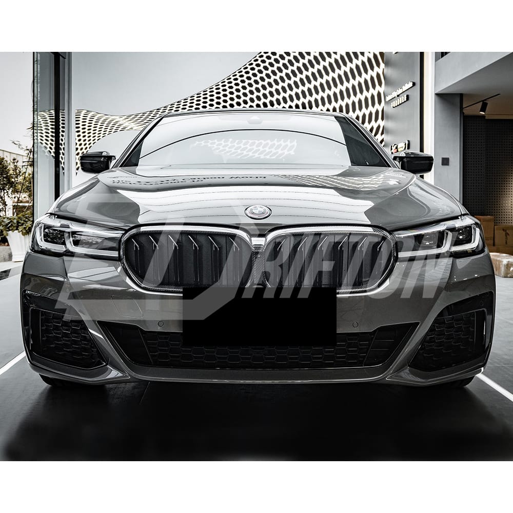 Dry Carbon Fiber Dual Slat Grille For BMW 5 Series G30 G38 LCI 2020-2023