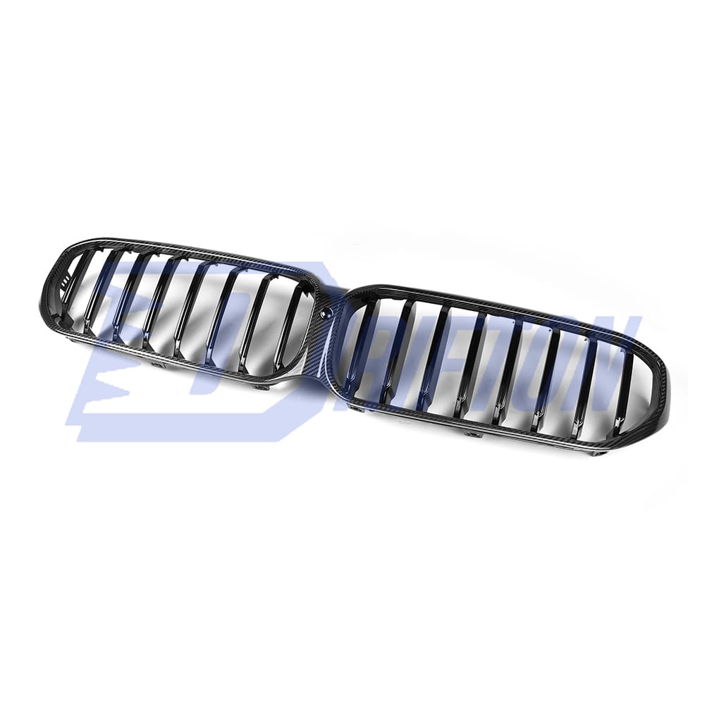 Dry Carbon Fiber Single Slat Grille For BMW 5 Series G30 G38 LCI 2020-2023