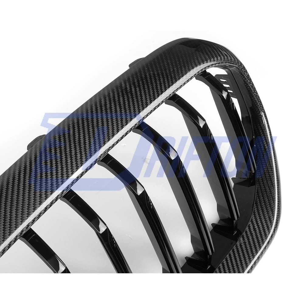 Dry Carbon Fiber Single Slat Grille For BMW 5 Series G30 G38 LCI 2020-2023
