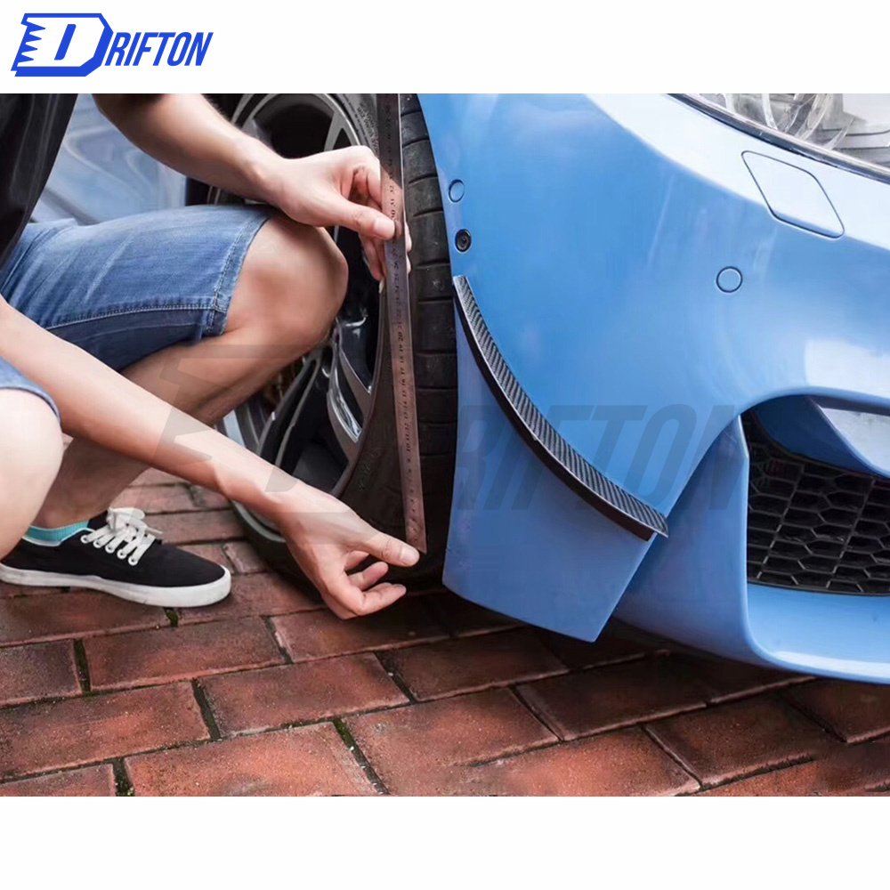 AT Style Carbon Fiber Front Bumper Canards For BMW M3 M4 F80 F82 F83 2014-2020